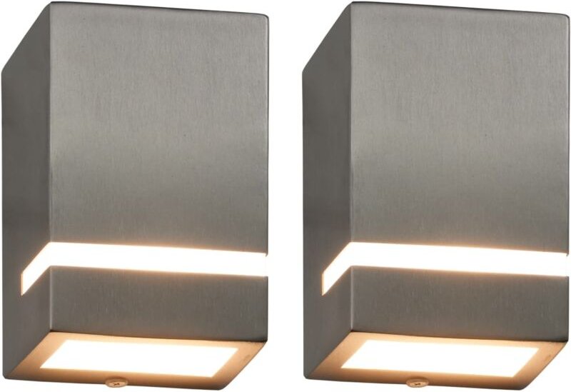 Außenwandleuchten 2 Stk. 35 w Silbern Rechteckig Vidaxl