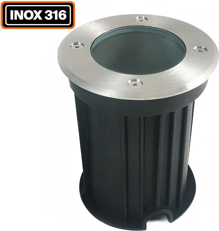 Bodeneinbaustrahler Rund Edelstahl 316 Eterieur IP65 GU10