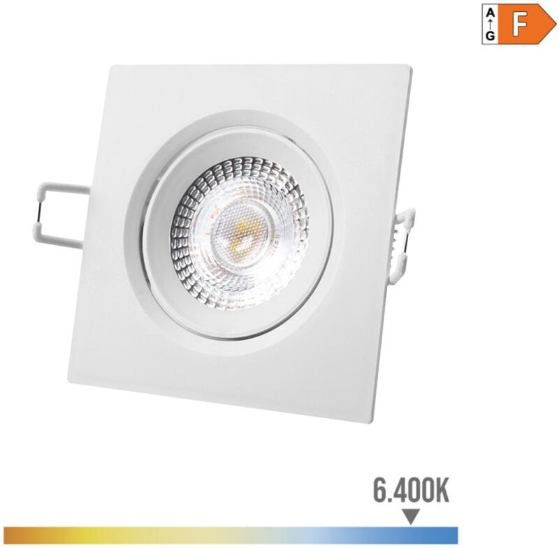 LED-Einbaustrahler EDM 5W - 380lm - 6400K - Weißer Rahmen - 31655