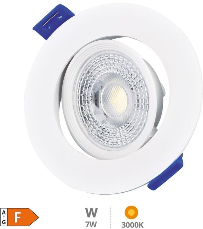 Cumbo 7W 3000K Weiß LED Einbauleuchte Rund Kippring
