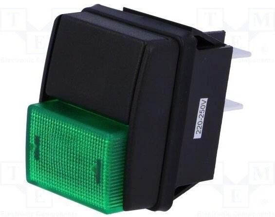 Thumbnail - Druckschalter 2 Drucktasten Schwarz/Grün 10A/250Vac OFF-ON