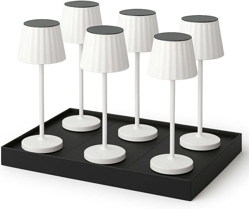 Set Mit 6 Tischlampen Mit Fuß ABBY h30cm