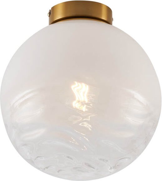 Design Deckenleuchte Messing mit weißem Verlaufsglas - Pillon