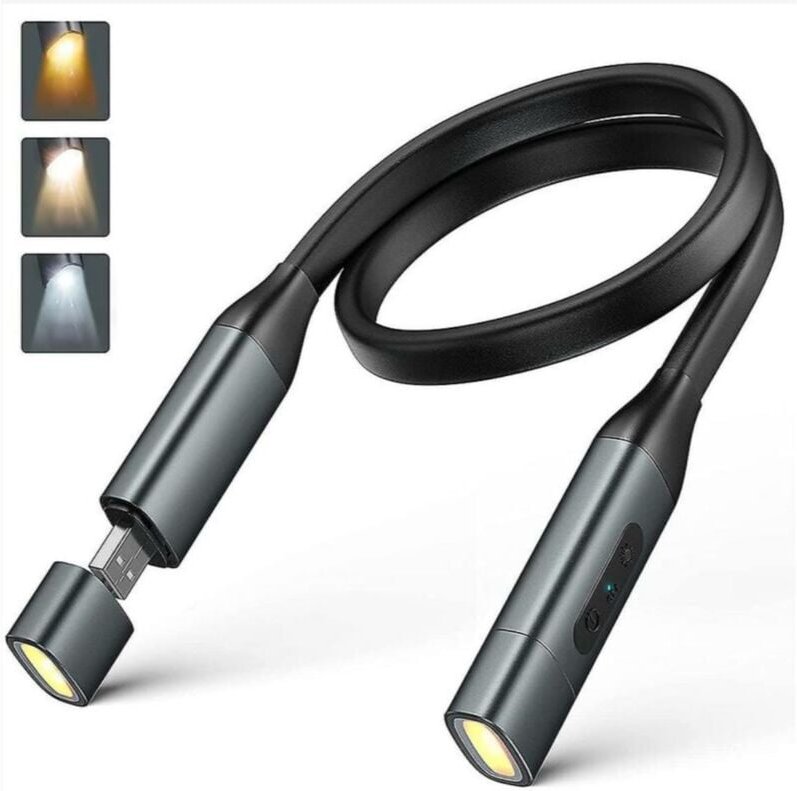 Leselampe für den Hals, 1100 mAh, flexibles LED-Buchlicht zum Lesen im Bett bei Nacht, freihändige Lichter zum Lesen, La...