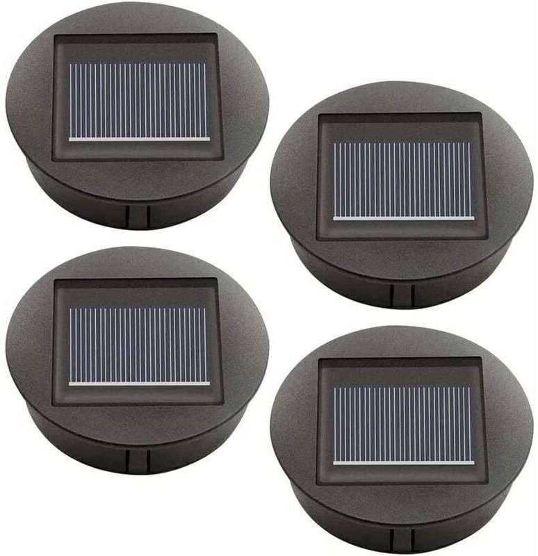 Set mit 4 Ersatz-Solarleuchten mit LED-Leuchtmitteln, Ersatz für obere Solarleuchten, LED-Solarpanel-Laternenabdeckung f...