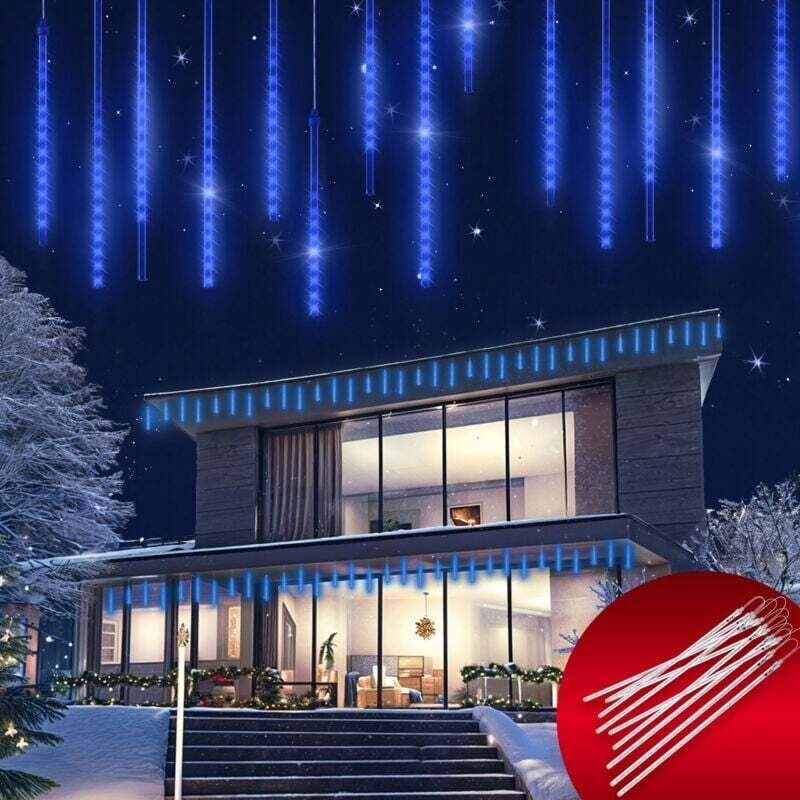 Guirlande leuchtend LED 8, 6 m 480 LED Effet Regen von Météorites Gouttes Diamants Stalactite Ip 44 Innen Außen Noël - M...