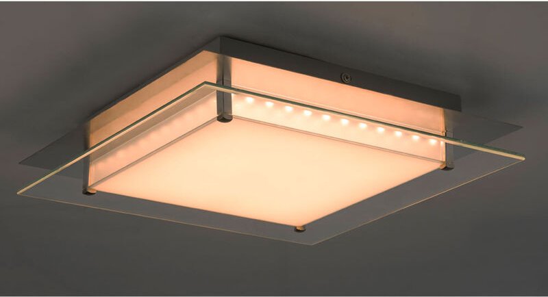 LED Design Decken Lampe Leuchte Metall Nickel Matt Glas Dimmbar Wohn Zimmer