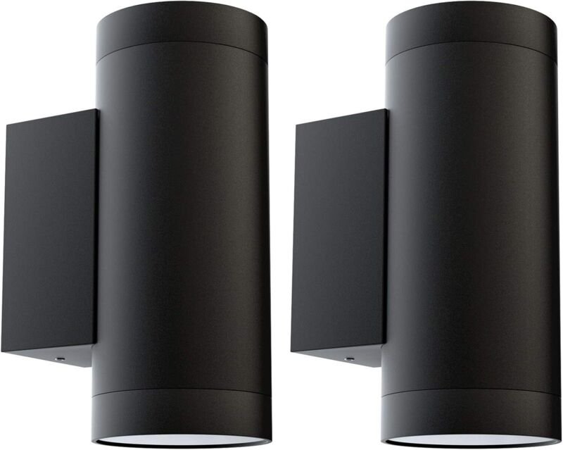 2 Stück GU10 Aluminium-Außenwandleuchten, nach oben/unten gerichtete Außenbeleuchtung, IP65 wasserdichte Außenwandleucht...