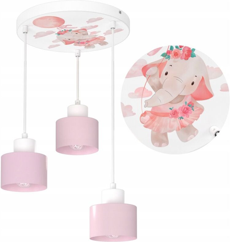 Thumbnail - Kinderdeckenlampe Hängende Elefanten-Led-Polish-Lampe E27 Polish-Lampe