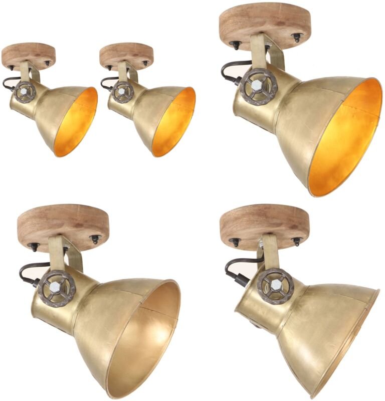 Wand-/Deckenlampen Industriestil 2 Stk. Messing 20x25 cm E27 - Deckenleuchte - Industriestil