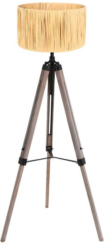 Mexlite - stehlampe - Triek - schwarz - gras holz - ø 75cm - E27