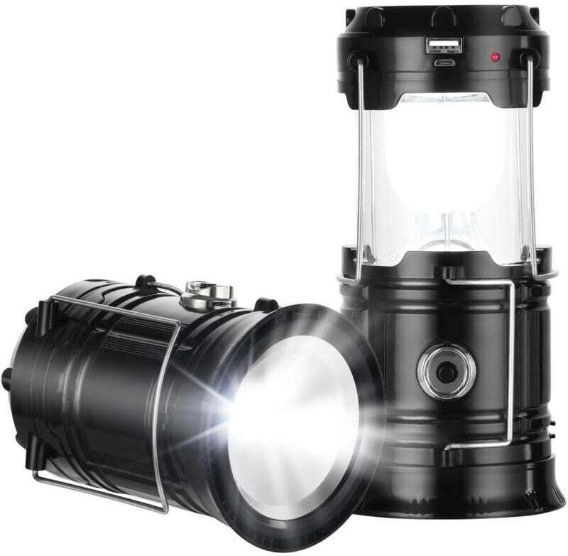 Luce solare da campeggio per interruzione di corrente - Essenziale per il campeggio ricaricabile tramite usb, luce solar...