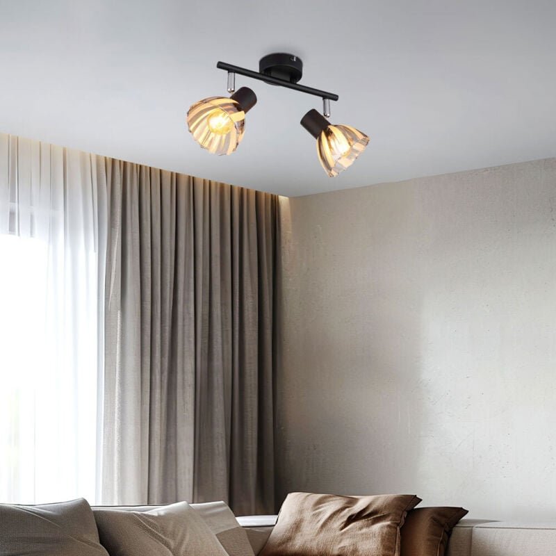 Globo Lighting - Deckenleuchte Deckenlampe Küchenleuchte chrom Glas satiniert beweglich 2 flammig