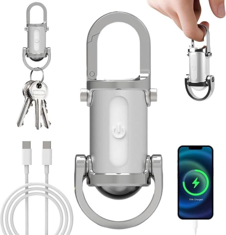 Mini-Taschenlampe mit wasserdichtem Schlüsselanhänger, 1200 lm, ultrahelle LED-Taschenlampe, tragbare Taschenlampe mit e...