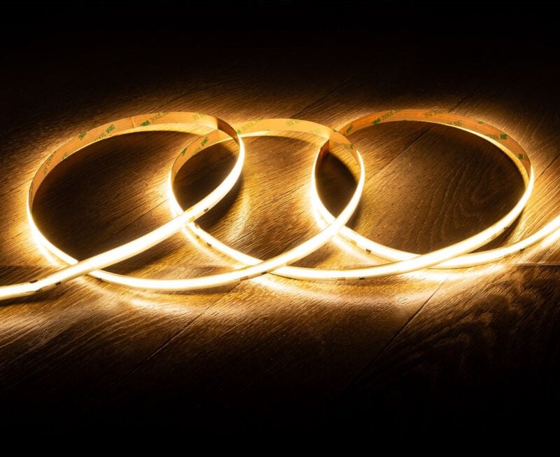 Ledkia - led Streifen ic Digital spi 24V dc cob 420 LED/m 5m IP20 CRI90 Breite 10mm Schnitt alle 10cm 2700K Warmweiß