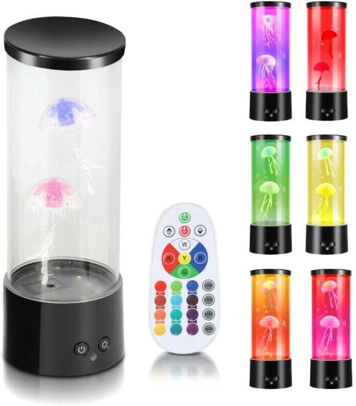LED Quallen Nachtlicht Wassertank Lava Lampe RGB Quallen Lampe Künstliche Schlafzimmer