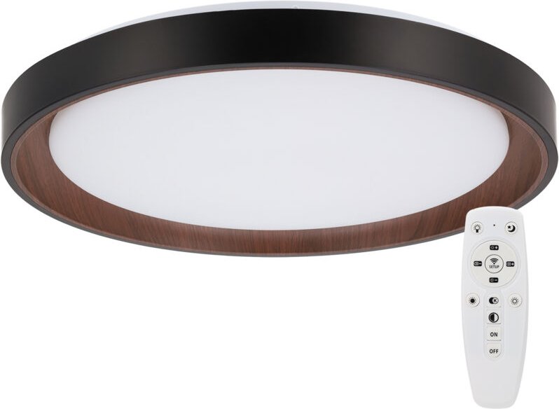 Dekorative LED-Deckenleuchte, 40 W, CCT 3000–6000ºK (Einstellbar Lichtton), Fernbedienung, schwarzes Finish