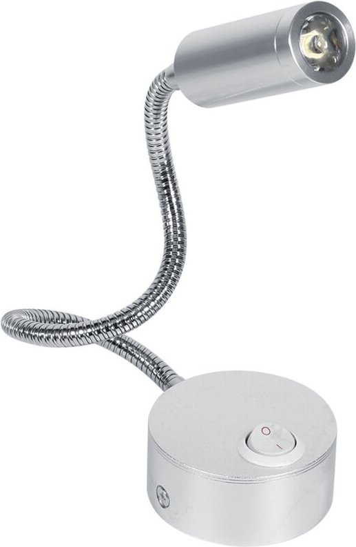 Zoternen - AC85-265V 3W Kaltweie LED-Lese-/Studienbettlampe mit Schwanenhals-AUS/EIN-Schalter (3W Kaltwei)