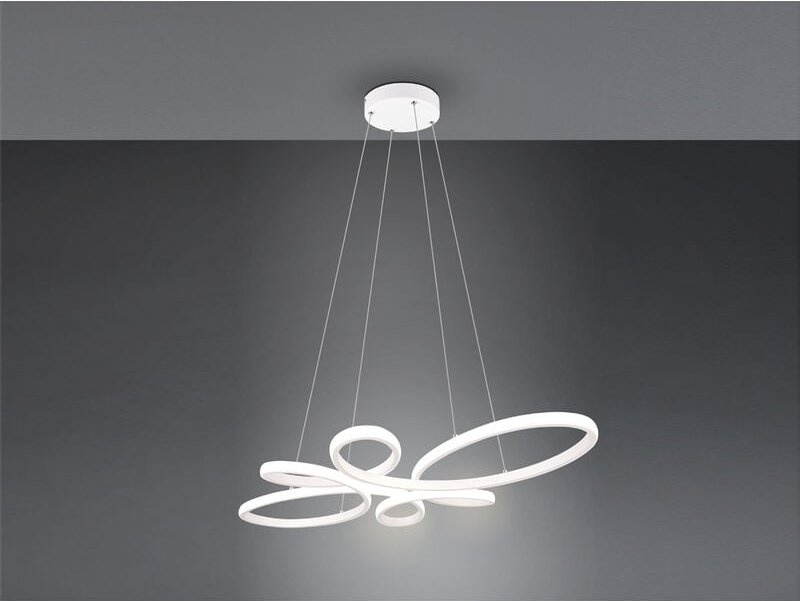 Große led Pendelleuchte fly geschwungen Weiß, Breite 83cm