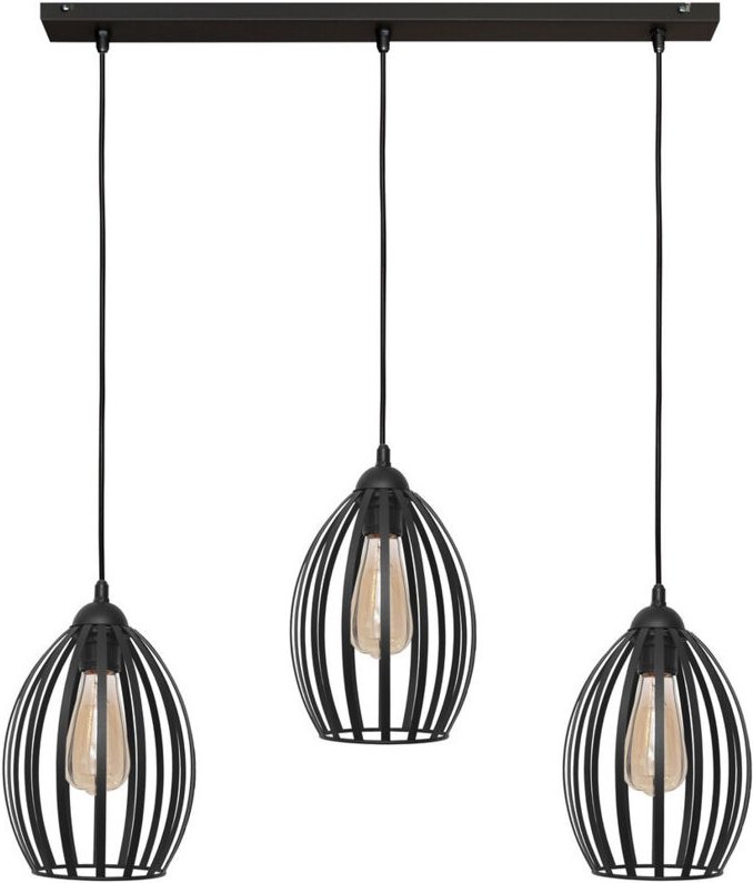 Dali Straight Bar Pendelleuchte Schwarz 70cm - Helam