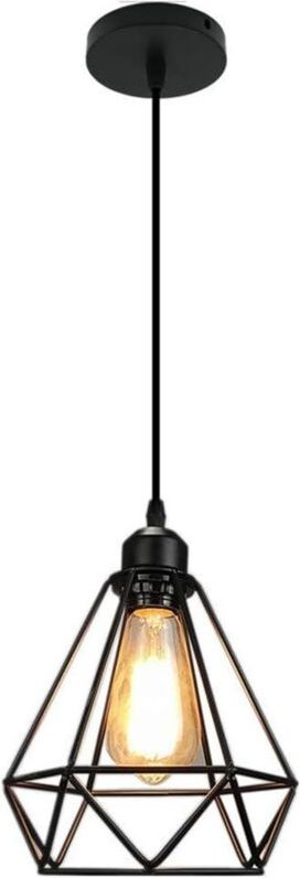 Industrielle Hängeleuchte E27 Metall Eisen Hängende Lampe für Küche Esszimmer,1 Stück Schwarz