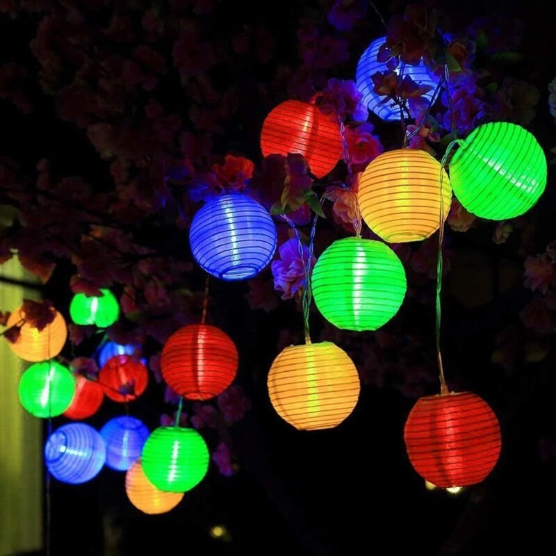 Solar-LED-Laternenlampe, ALED LIGHT 20 LED IP65 wasserdichte LED-Lichterkette, Solar-LED-Laterne für drinnen und draußen...