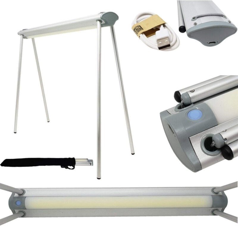 Trade Shop - Kosmetiklampe Tisch Schreibtisch led Weißlicht Dimmbar Wiederaufladbar -