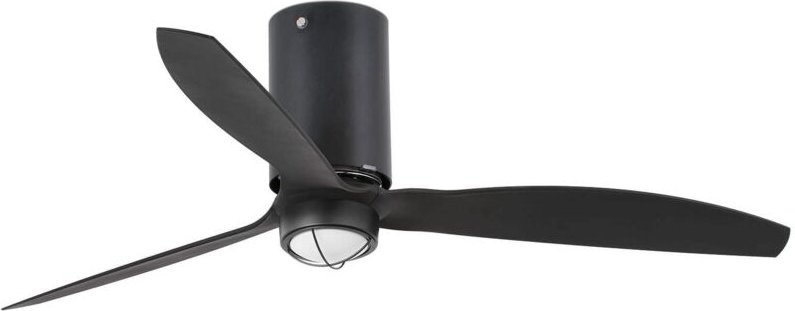 Faro Barcelona - Faro mini tube - led Matt Schwarz Deckenventilator mit Gleichstrommotor, 3000K