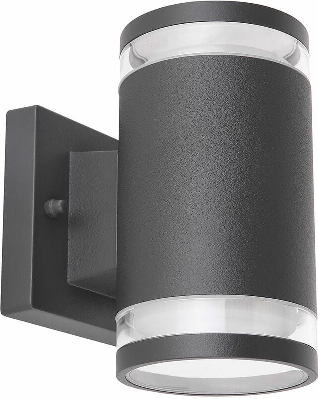 Außen Wand Spot Lampe Up Down Leuchte Aluminium Glas Anthrazit Hof Beleuchtung