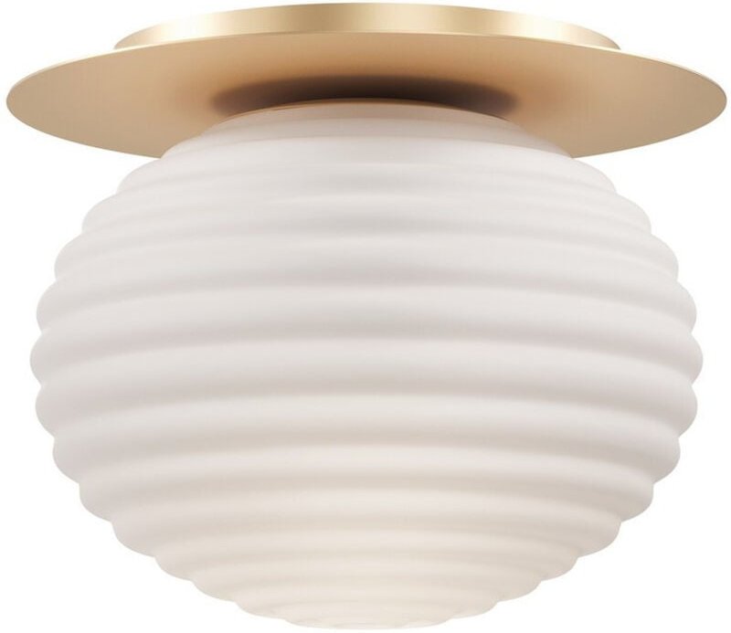 Maytoni Reels Moderne Globe Deckenleuchte Gold 1xE27 Weißer Schirm