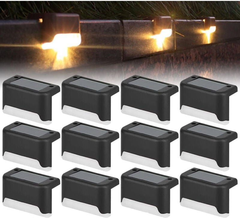 Wasserdichte Solar-Zaunleuchte, Solar-Terrassenleuchte, Treppenleuchte, IP65 LED-Solar-Gartenleuchten für Terrassentrepp...