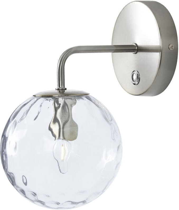 Dimmbare Wandleuchte mit Berührungssensor, Wandleuchte mit Klarer Kugel und Glasschirm, Leuchte für Wohnzimmer oder Schl...