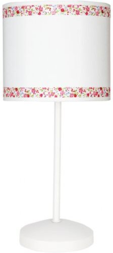 Fabrilamp - Tischlampe weiß/rosa Rand 1xe14