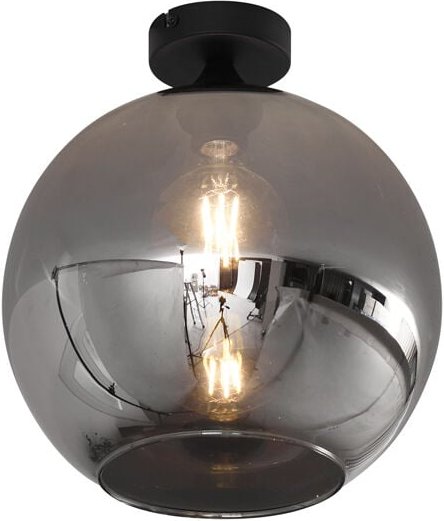 Thumbnail - Art-Deco-Deckenleuchte schwarz mit Rauchglas - Sandra