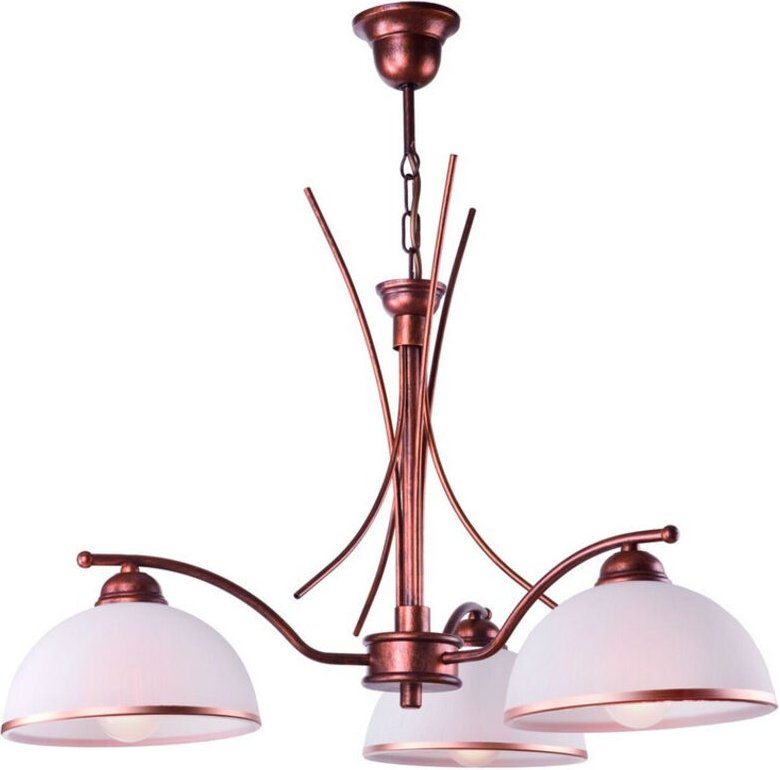 Lamkur Lighting - Lamkur Patrycja Retro Mehrarm-Pendel-Deckenleuchte Braun, 3x E27