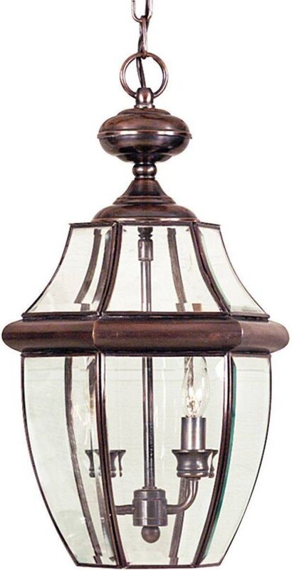 Newbury - 2 leichte große Kettenlaterne - gealtertes Kupfer, E14 - Elstead