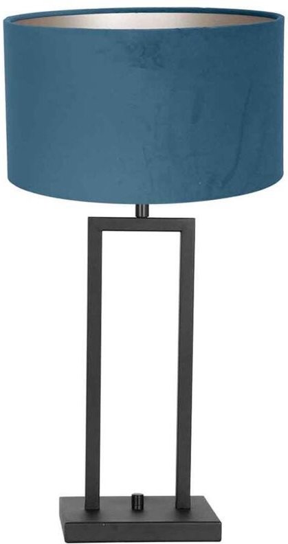 Tischlampe - Stang - schwarz - metall veloursstoff - - Steinhauer