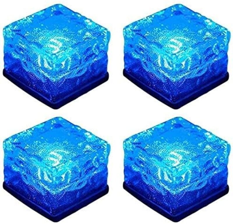 Ineasicer Solarleuchten für den Außenbereich, 4er-Pack wasserdichte Solar-Bodenleuchten, 8 Beleuchtungsmodi, LED-Solar-G...