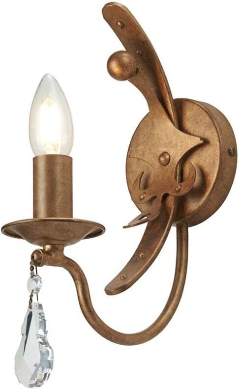 Elstead Windsor - 1 Licht Kerzenwandleuchte - Gold Patina, E14