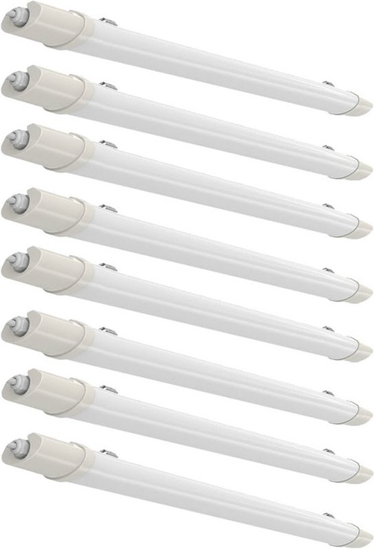 Feuchtraumleuchte LED 150cm Tageslicht LED Werkstatt Deckenleuchte 48 Watt Kellerlampe LED flach, 48W 4000lm 6500K, LxH1...