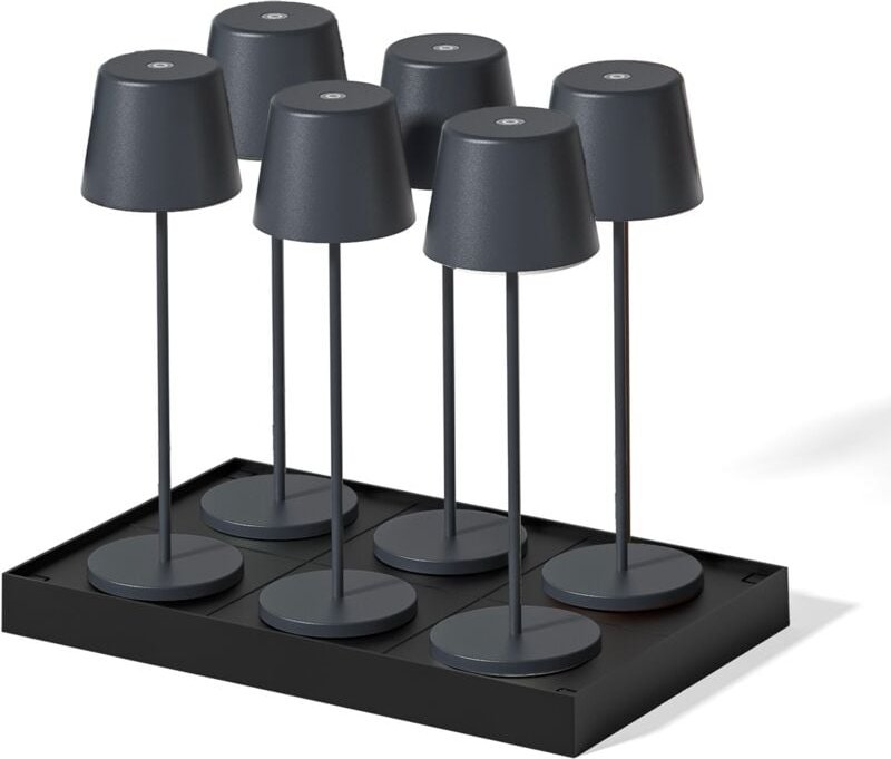 Led Tischlampen 6er Set Mit Ladeplatte KELLY h38cm