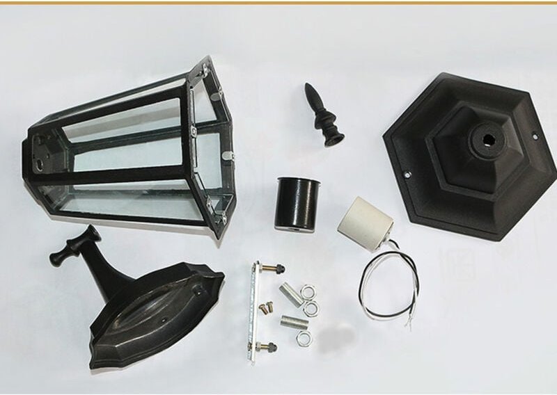 Linghhang - Außenwandleuchte, Metall/Glas, Schwarz, Wasserdicht und Rostfrei