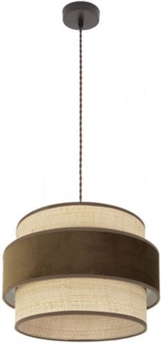 Senko - Pendelleuchte reyes 1xe27 braun/naturbraun regx40x40 cm