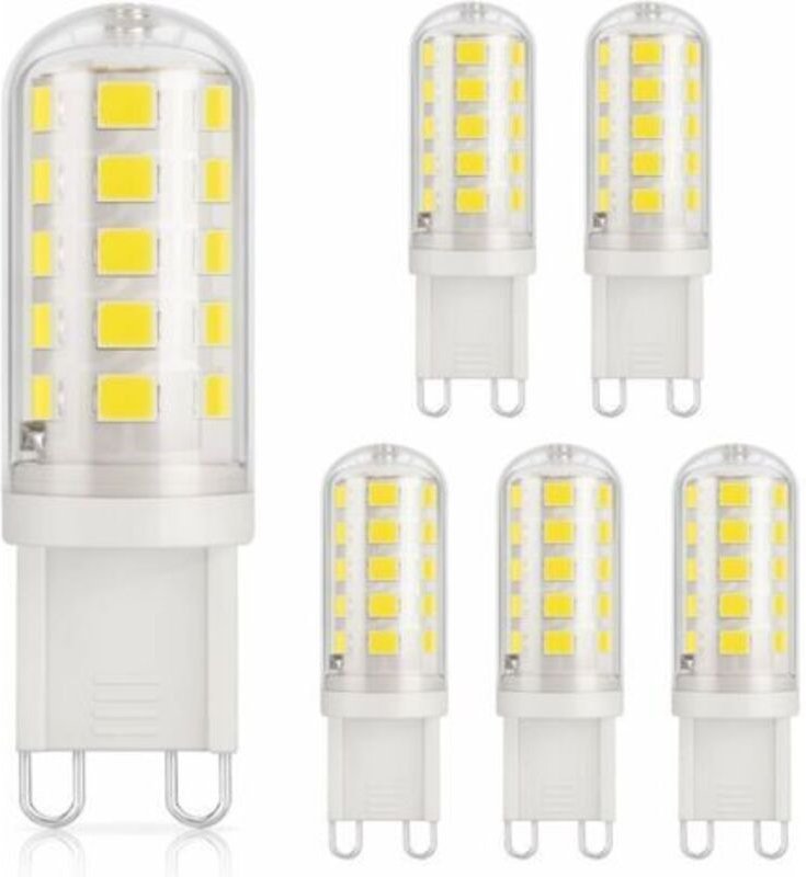 6er-Pack G9 3W LED-Lampe, 350LM, entspricht 40W Halogen, Kaltweiß 6000K, 220-240V, CRI 82, Nicht dimmbar, Energiesparend...
