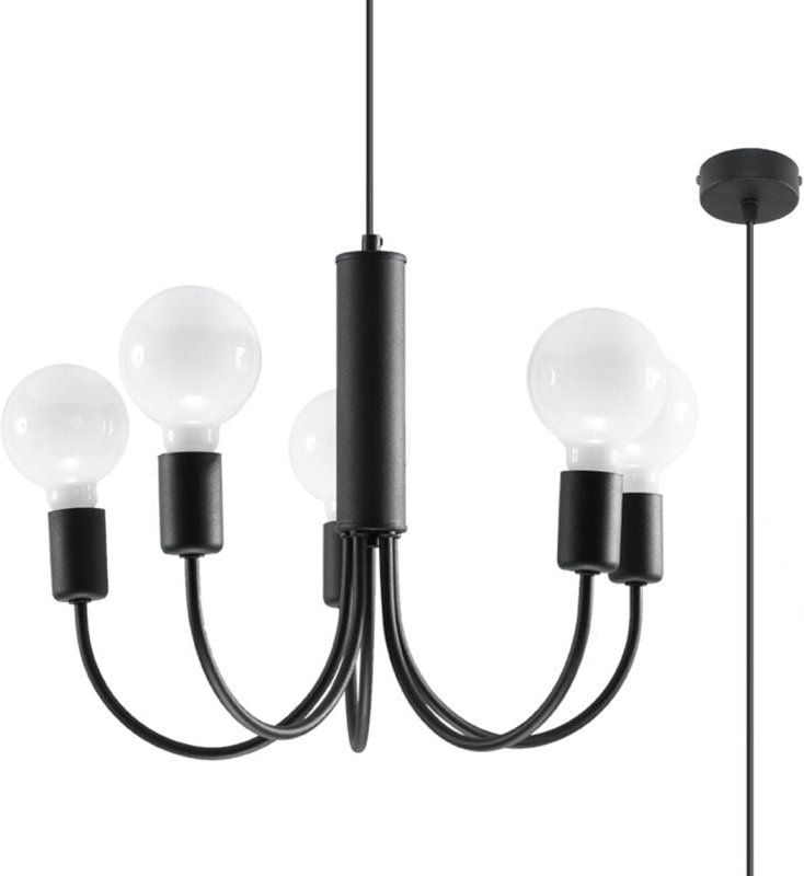 Hängelampe Artemix 5 E27 Schwarz Lumilo 08.423.55