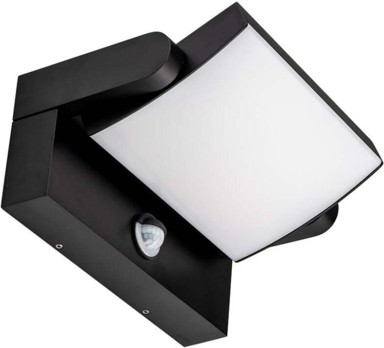 V-tac - led Wandleuchte 17W 120LM/W pir Sensor Schwarz Drehbar Warmweiß IP65