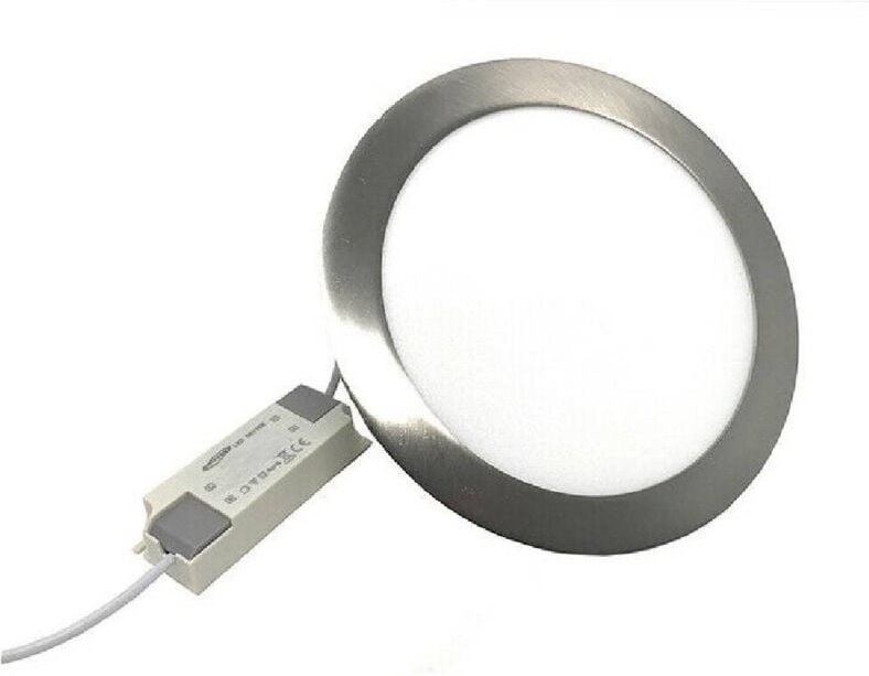 Trade Shop Traesio - Trade Shop - Slim 18W led -Panel Runde Kollektion Silber Border Light 3000K 4000K 6500K P205AAA -