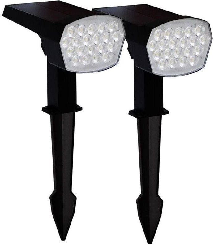 2 Solar-Stake-Spots Warmweiß oder Kaltweiß 400 Lumen