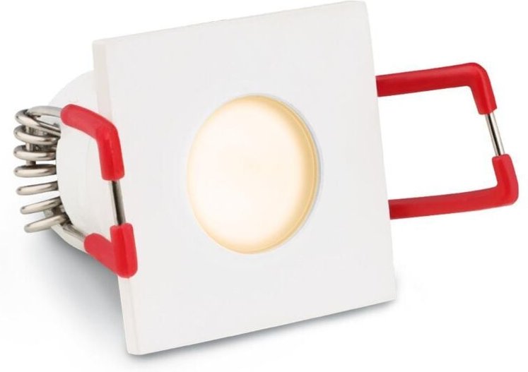 Einbaustrahler Mini Livorno eckig 3W IP65 durchverbindbar - Lichtfarbe: Warmweiß 2700K - Farbe: weiß RAL 9016