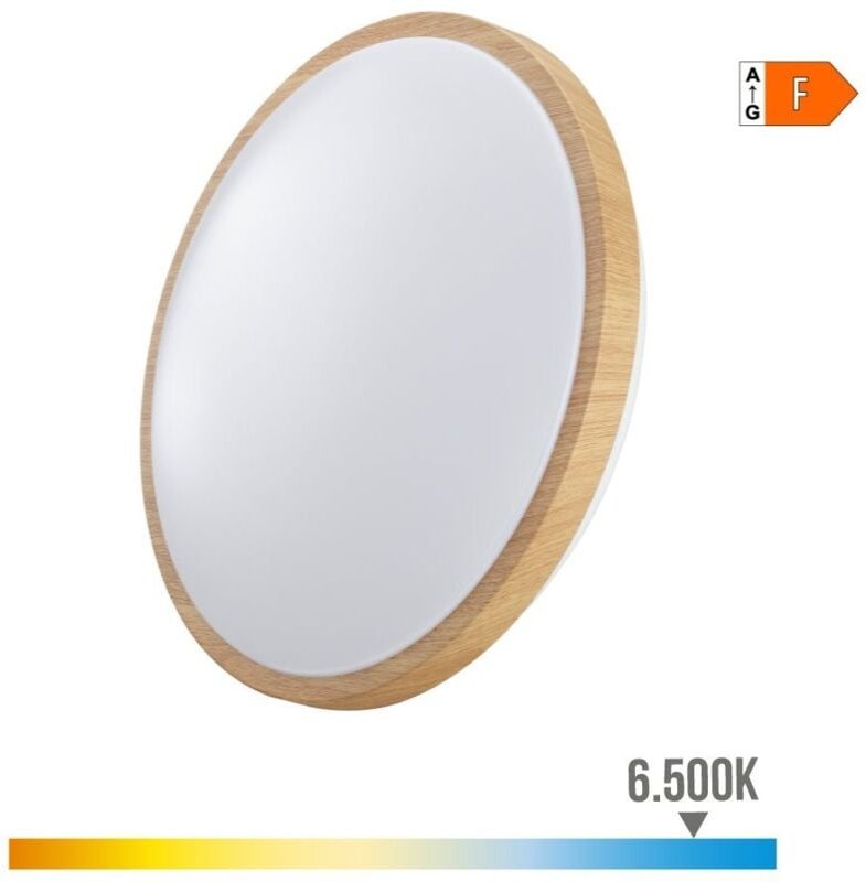 Thumbnail - EDM - Wandleuchte runde Oberfläche led 18w 1820lm 6400k ø33x7,3cm Holz-Effekt